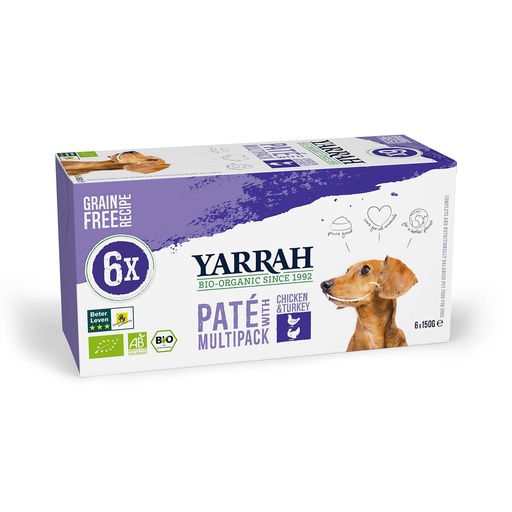 [Y9202] Yarrah Hond Alu MP Pate Kip&Kalkoen (4 x 6 x 150 gr.)