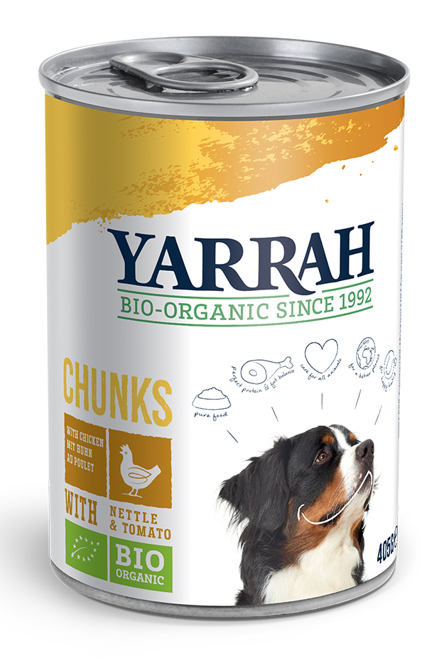 Yarrah Hond Blik Br.Kip in Saus