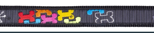 [RHBC12CL] Rogz Fancy Dress Slipband (Multi Bone-Black, Medium)