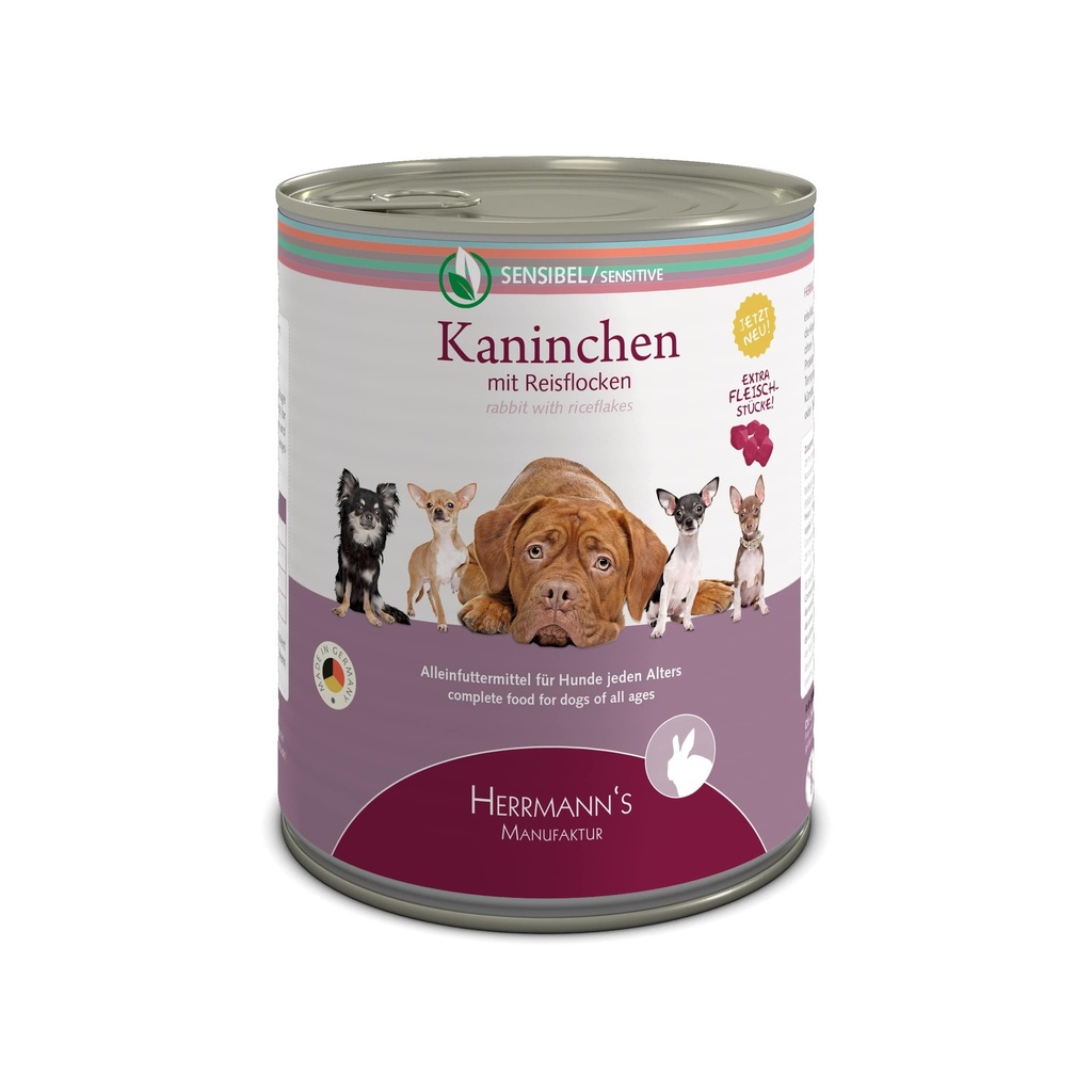 Herrmanns Sensitive Konijn & Rijstvl. 6 x 800 gr.