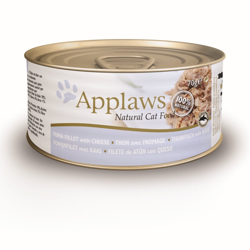 Applaws Blik Cat Tuna Fillet & Cheese 24 x 70 gr.