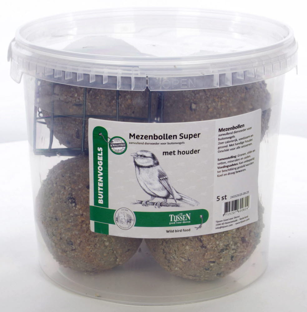 Mezenbollen Super 5 st.met houder