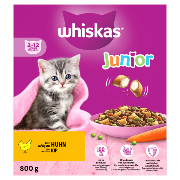 Whiskas Droog Junior Kip Box 5 x 800 gr.