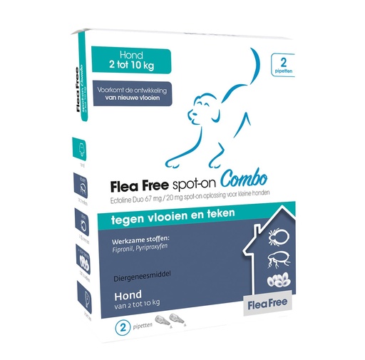 [E910] Flea Free Spot On Combo Hond (2 pipetten, 2 - 10 kg)