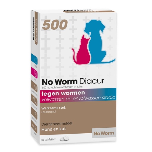 [EP846] No Worm Diacur 500 Mg 10 tab.