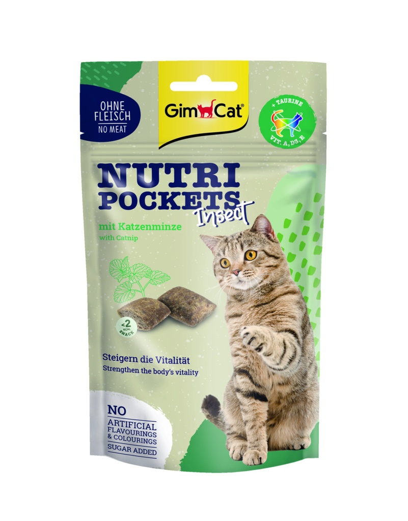 GimCat Nutri Pockets Insect & Kattenkruid 60 gr.