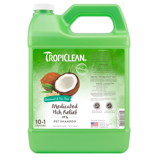 [TC06014] TropiClean 1g Oatmeal & Tea Tree SH 3,8 ltr.