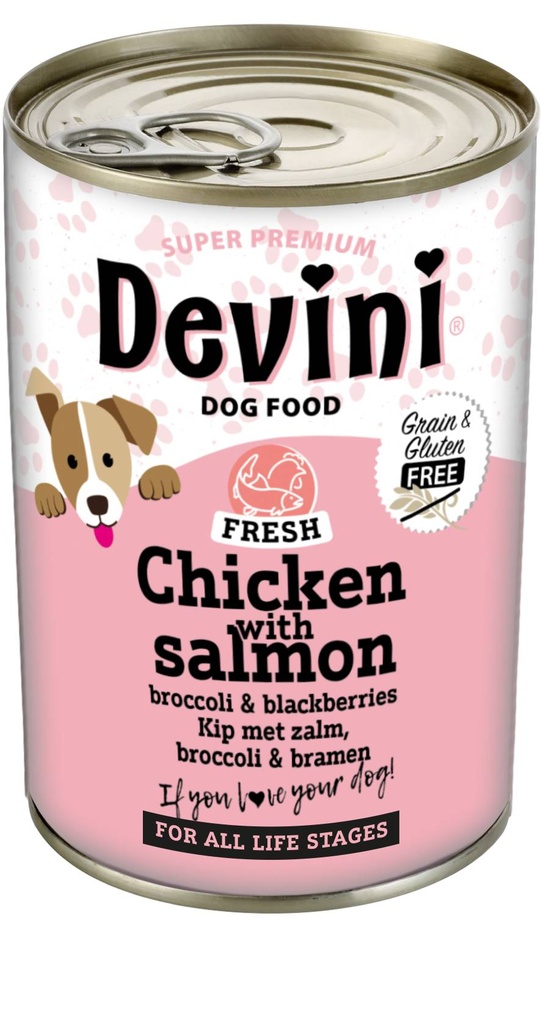 Devini Dog Chicken With Salmon 6 x 400 gr.