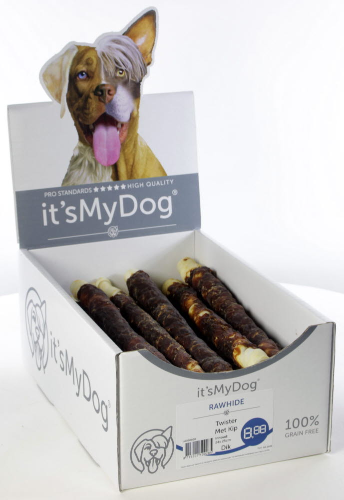 it's My Dog Rawhide Twist Met Kip Dik 24 x 1 st.