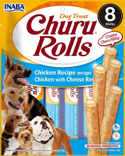 [FP70118] Inaba Dog Churu Rolls Wraps Cheese (8 x 8 x 12 gr.)