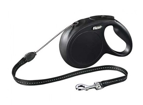 [HVA262] Flexi Rollijn Cord M Zwart 5 mtr.