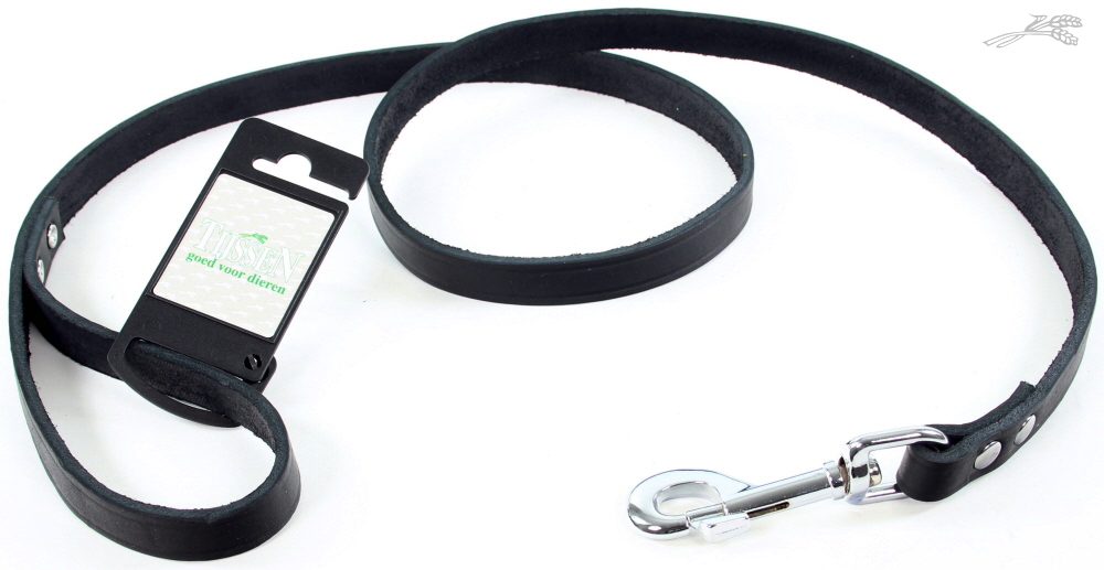 Lijn Vetleer Zwart 16 mm / 130 cm 1 st.