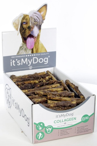 [IMD50106] it's My Dog Collageen stick met kip + runderlong 12 cm 200 x 1 st.