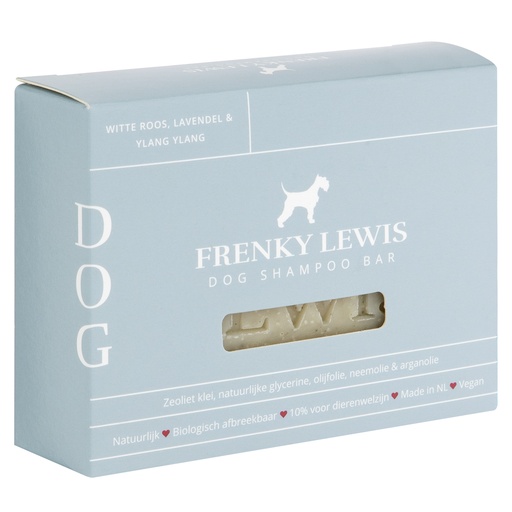 [FL25788] Frenky Lewis Dog Shampoo Bar Witte Roos, Lavendel & Ylang Ylang 135 gr.