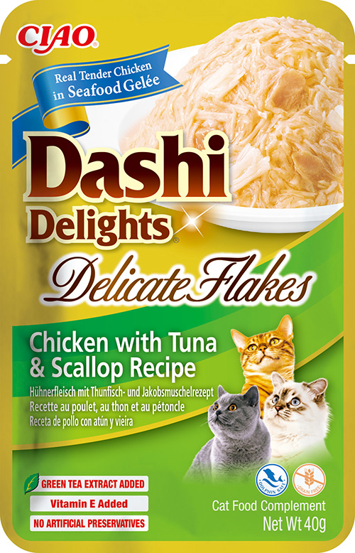 Inaba Dashi Delights Delicate Chicken Tuna & Scallop 12 x 40 gr.