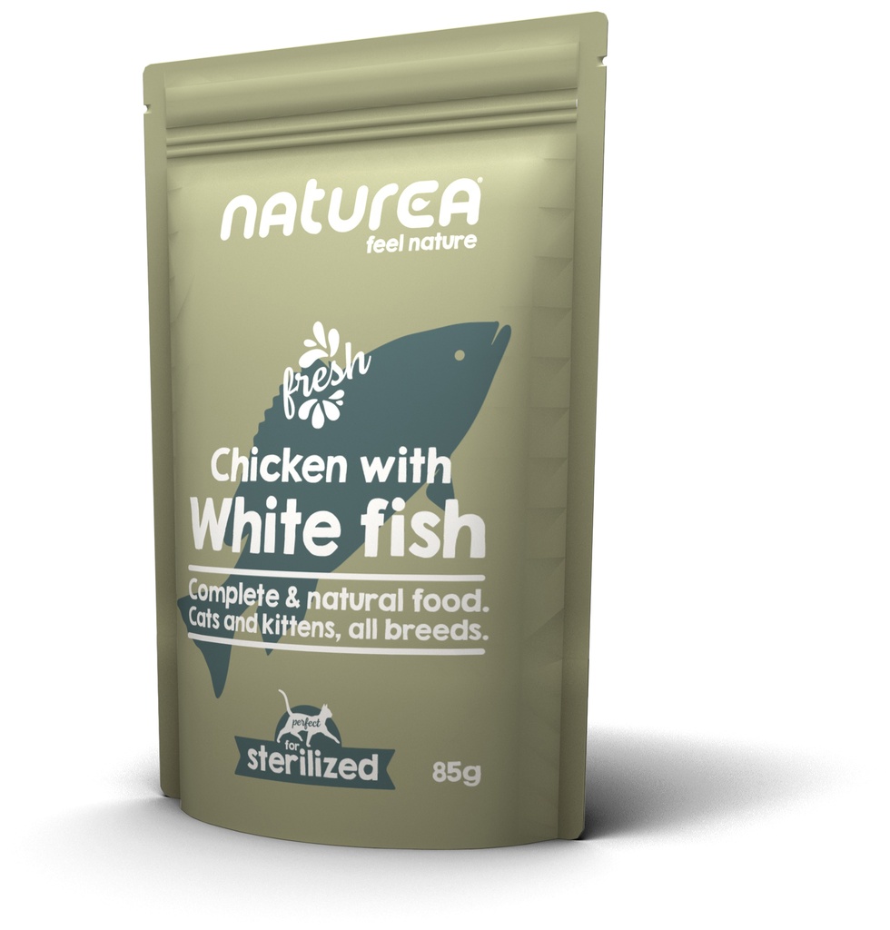 Naturea Cat Wet Food Chicken White Fish 12 x 85 gr.