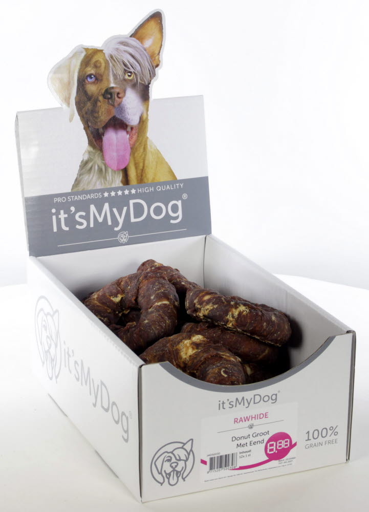 It's My Dog Rawhide Donut Met Eend Groot 12 x 1 st.