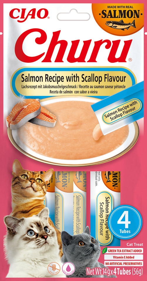 Inaba Churu Salmon With Scallop 12 x 4 x 14 gr.