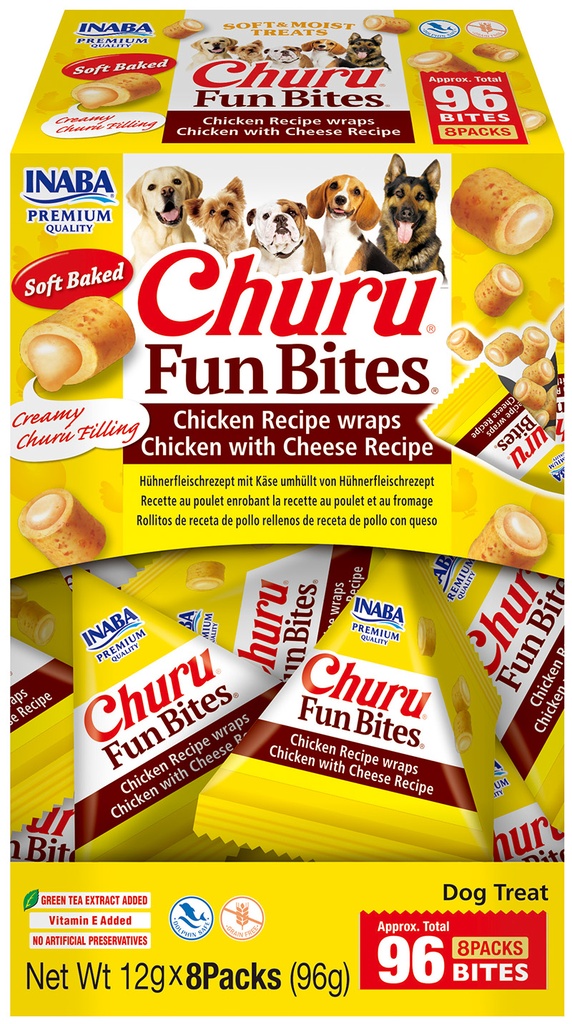 Inaba Dog Churu Fun Bites Chicken Wraps Chicken With Cheese 8 x 12 gr.