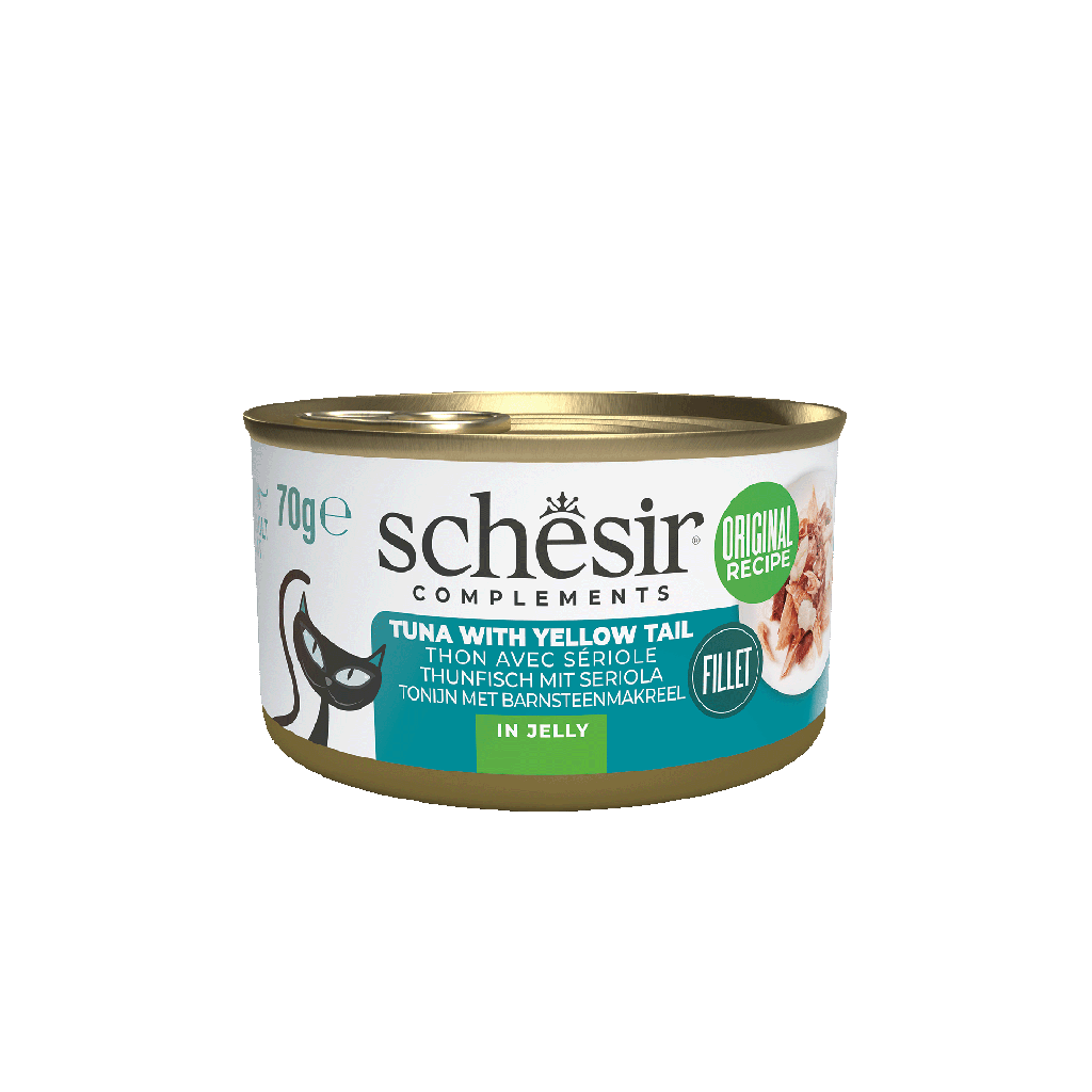 Schesir Cat Can Tuna With Yellow Tail In Jelly