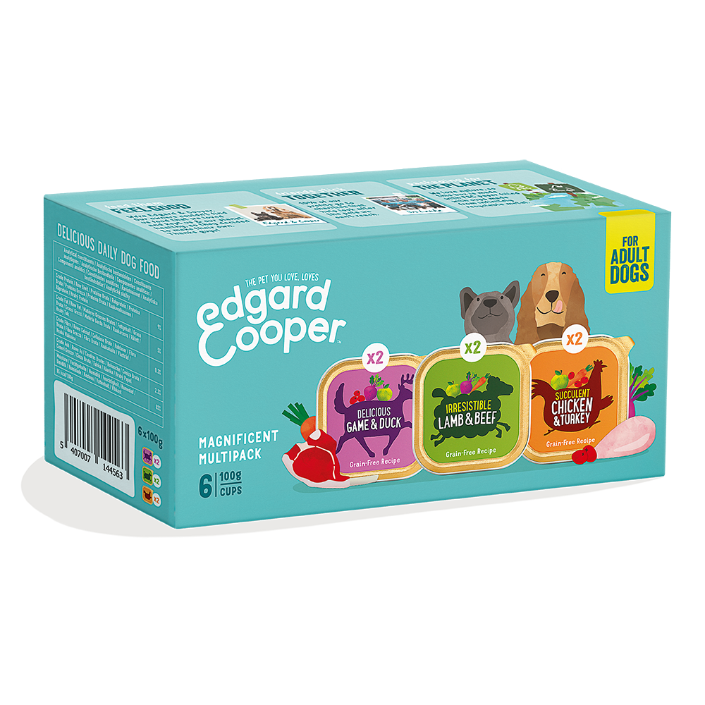 Edgard & Cooper Dog Adult Multipack (Game/Duck, Lamb/Beef, Chicken/Turkey) 12 x 6 x 100 gr. 