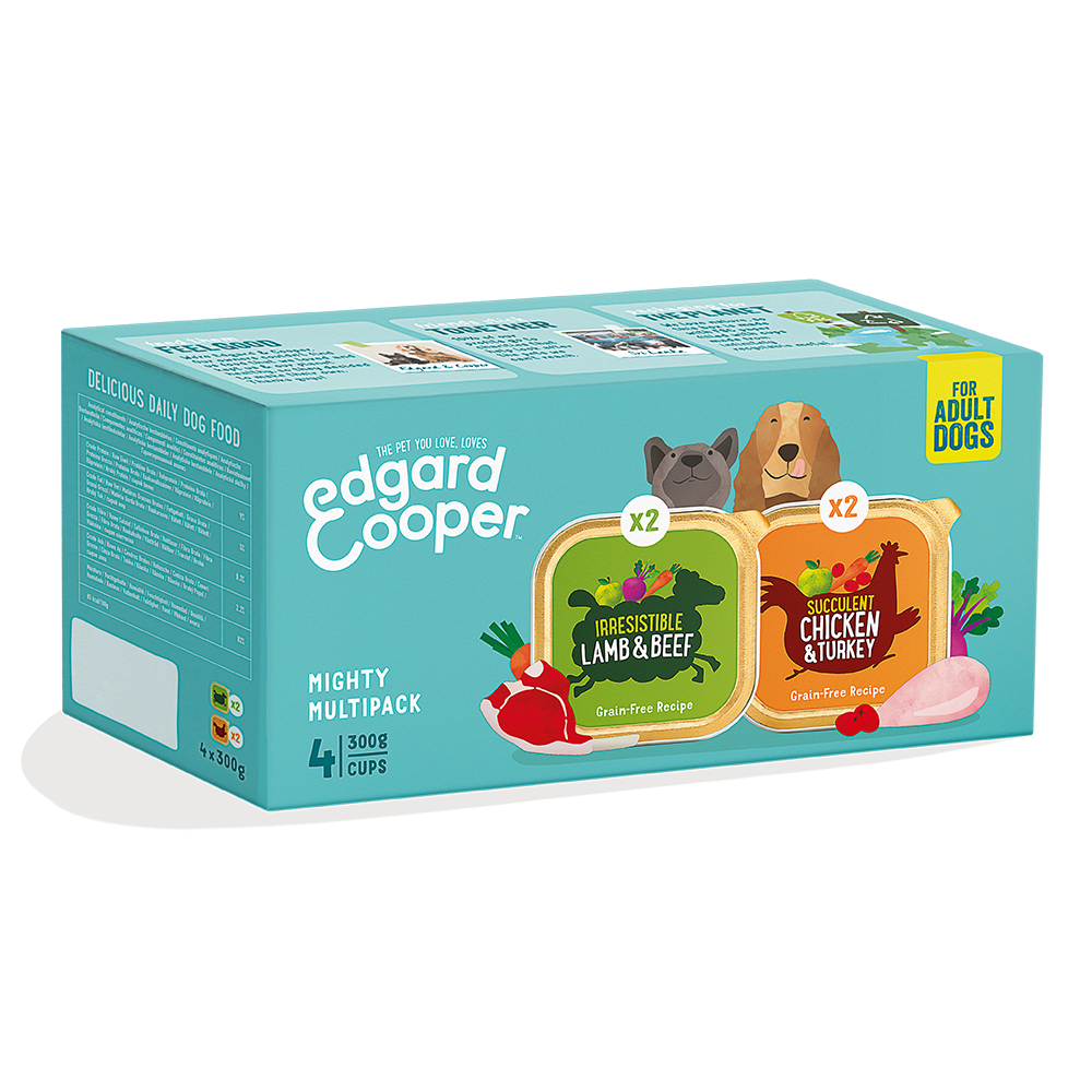 Edgard & Cooper Dog Adult Multipack (Lamb/Beef, Chicken/Turkey) 6 x 4 x 300 gr. 