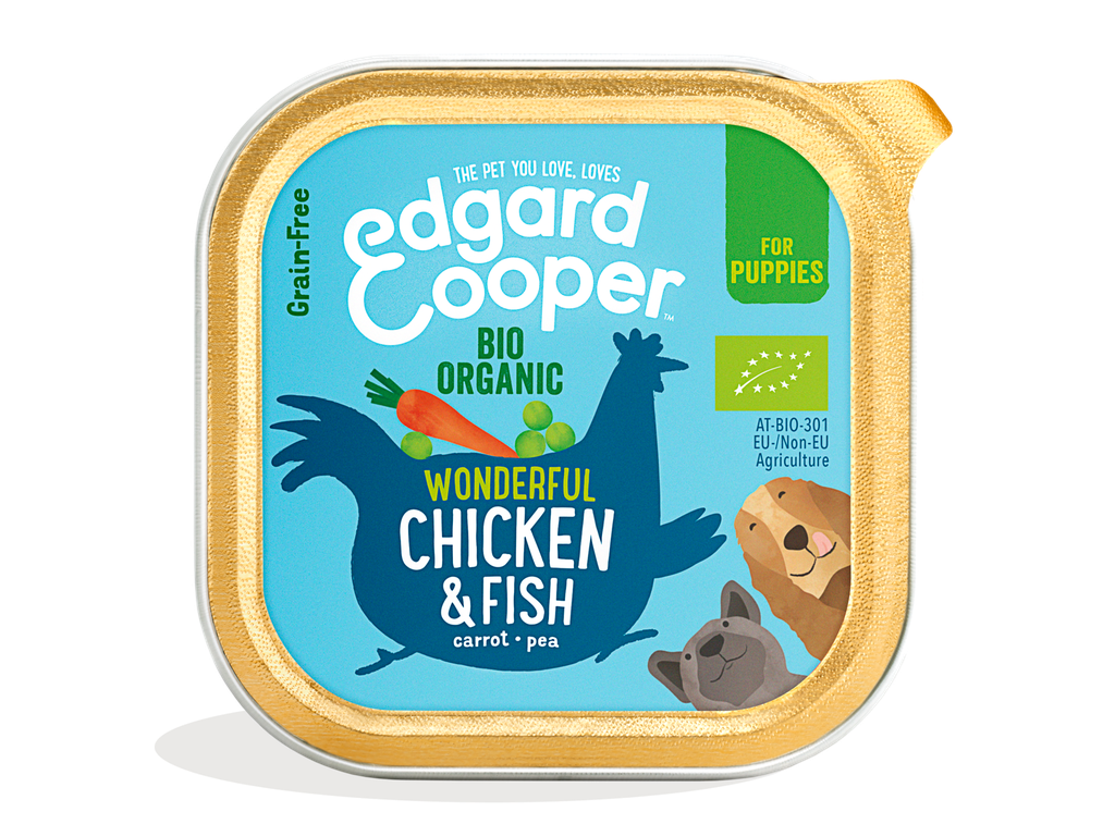 Edgard & Cooper Dog Puppy Chicken & Fish, Carrot, Pea 17 x 100 gr.