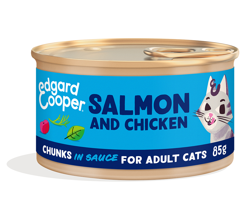 Edgard & Cooper Cat Adult Salmon And Chicken Chunks In Sauce 18 x 85 gr. 