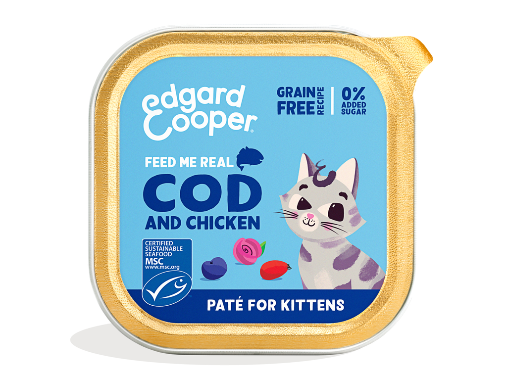 Edgard & Cooper Cat Kitten Cod And Chicken Paté 16 x 85 gr.