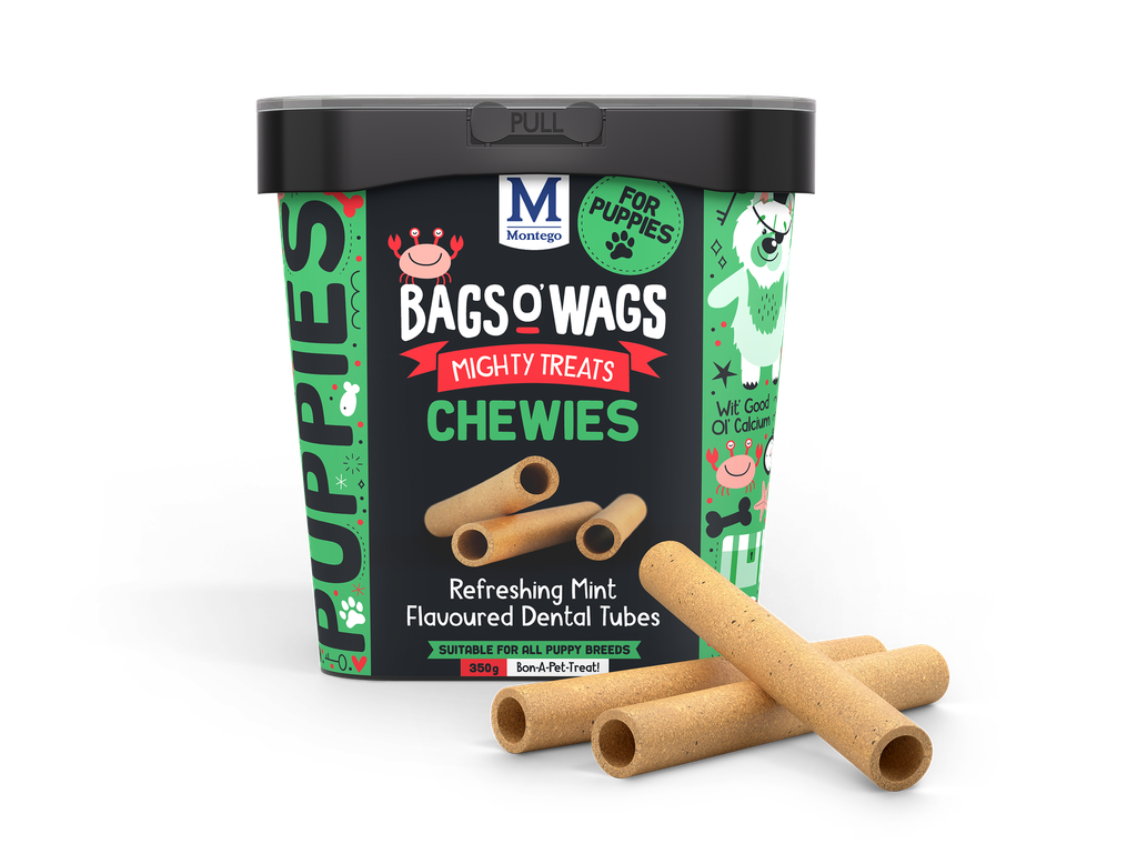 Montego Bags O' Wags Chewies Puppy Mint Dental Tubes 4 x 350 gr.
