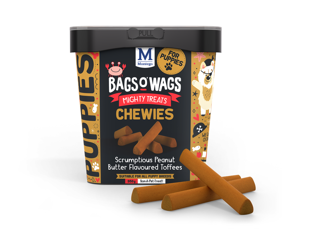 Montego Bags O' Wags Chewies Puppy Peanut Butter Toffees 4 x 350 gr.