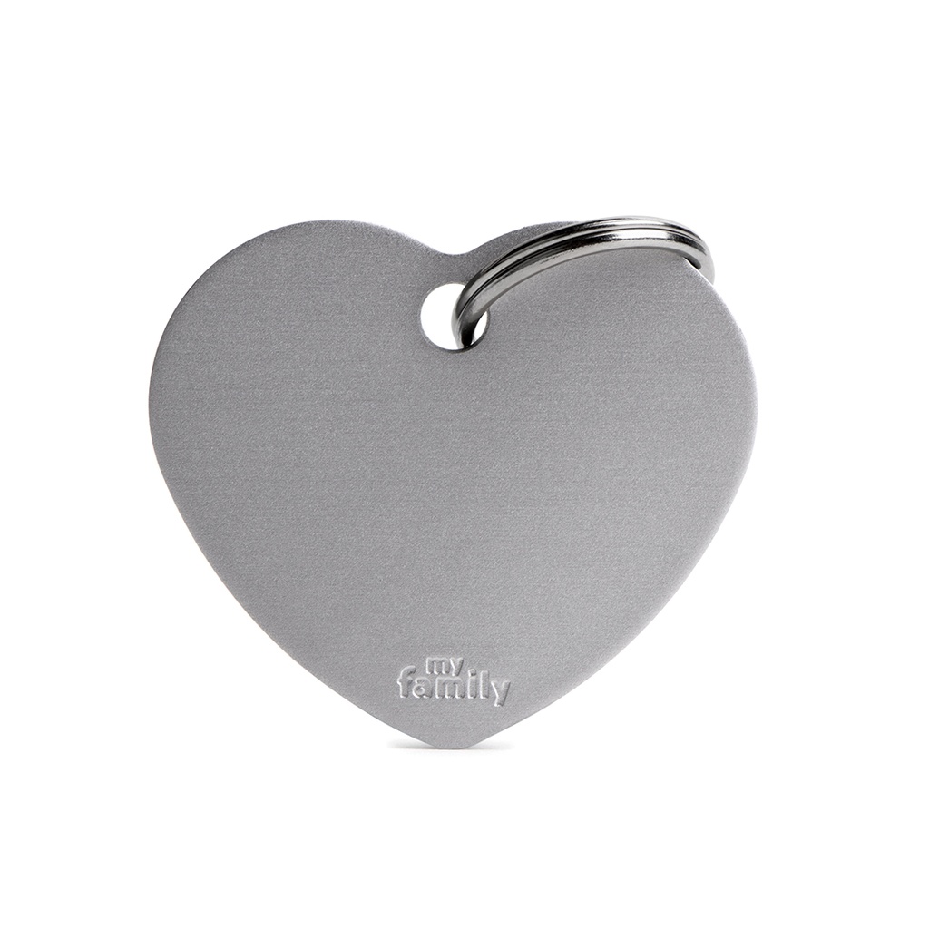 MyFamily Big Heart Aluminum Grey