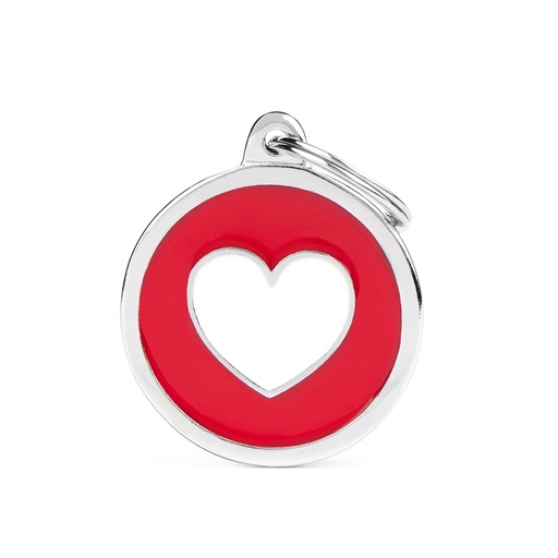 [MF25227] MyFamily Red Big Circle White Heart