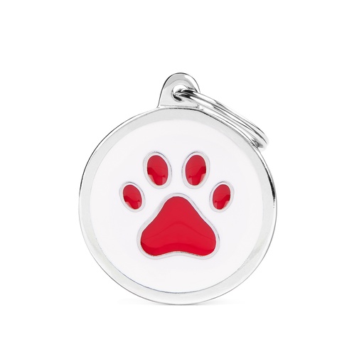 [MF25234] MyFamily White Big Circle Red Paw
