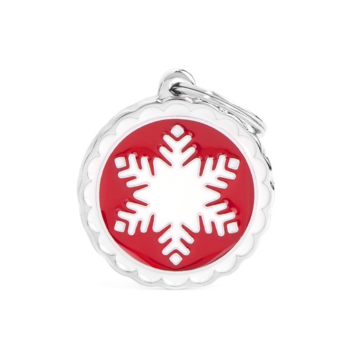 [MF25359] MyFamily Red Big Circle White Snowflake