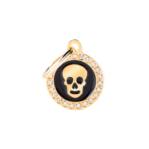 [MF27875] MyFamily Black Circle Glam Skull Gold