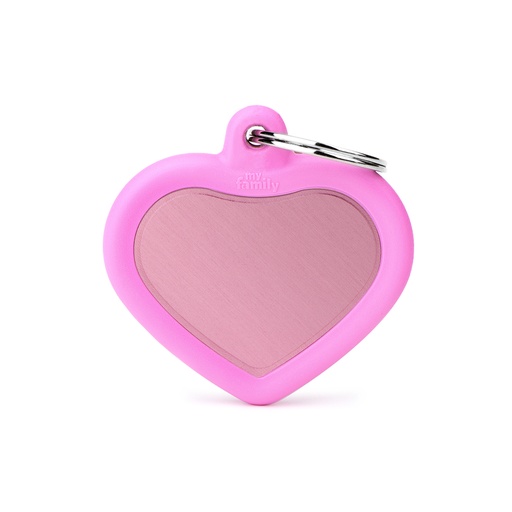 [MF27429] MyFamily Aluminium Pink Heart With Pink Rubber
