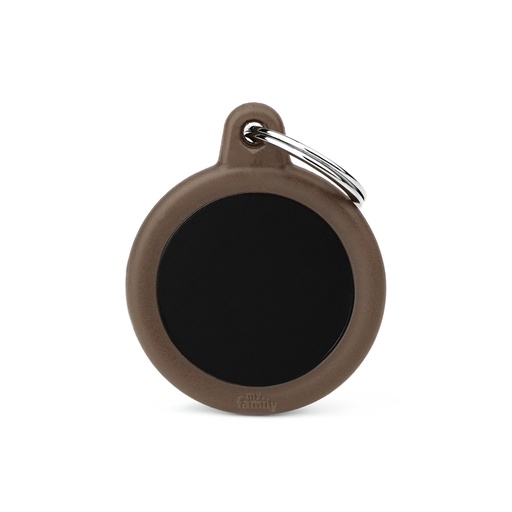 [MF21553] MyFamily Aluminium Black Circle With Brown Rubber