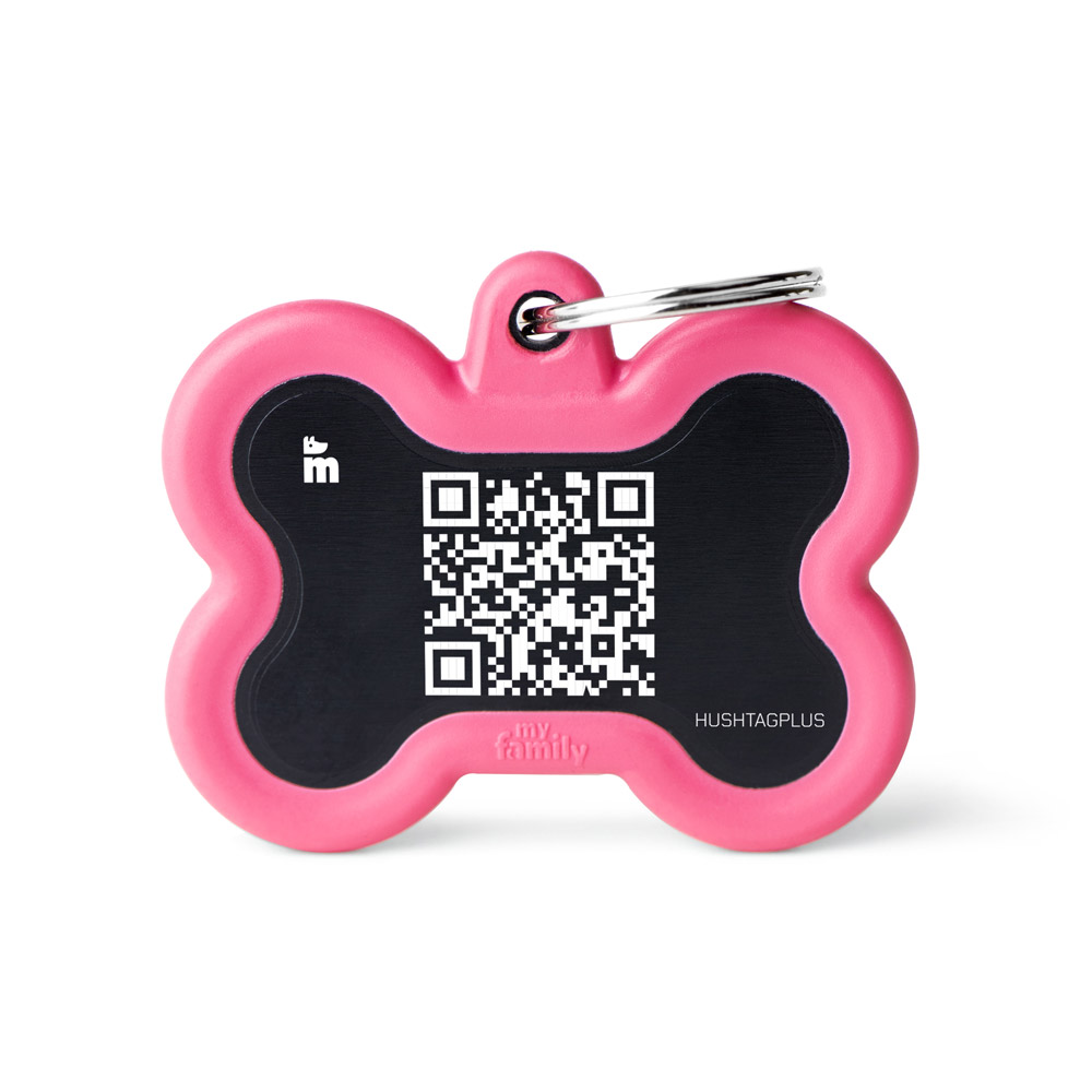 MyFamily Qrcode Aluminium Pink Bone With Pink Rubber