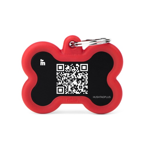 [MF81002] MyFamily Qrcode Aluminium Red Bone With Red Rubber