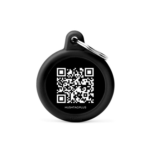 [MF81004] MyFamily Qrcode Aluminium Black Circle With Black Rubber