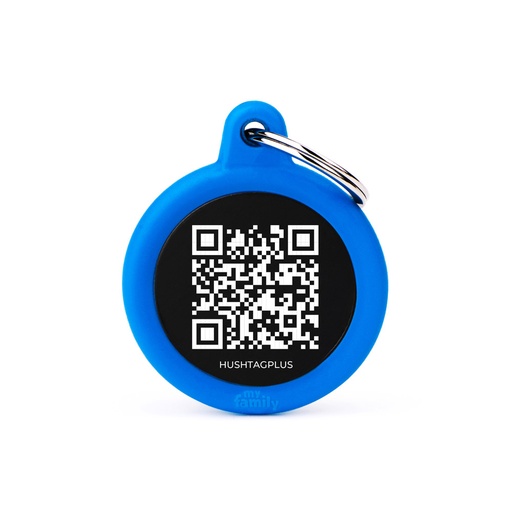 [MF81007] MyFamily Qrcode Aluminium Black Circle With Blue Rubber