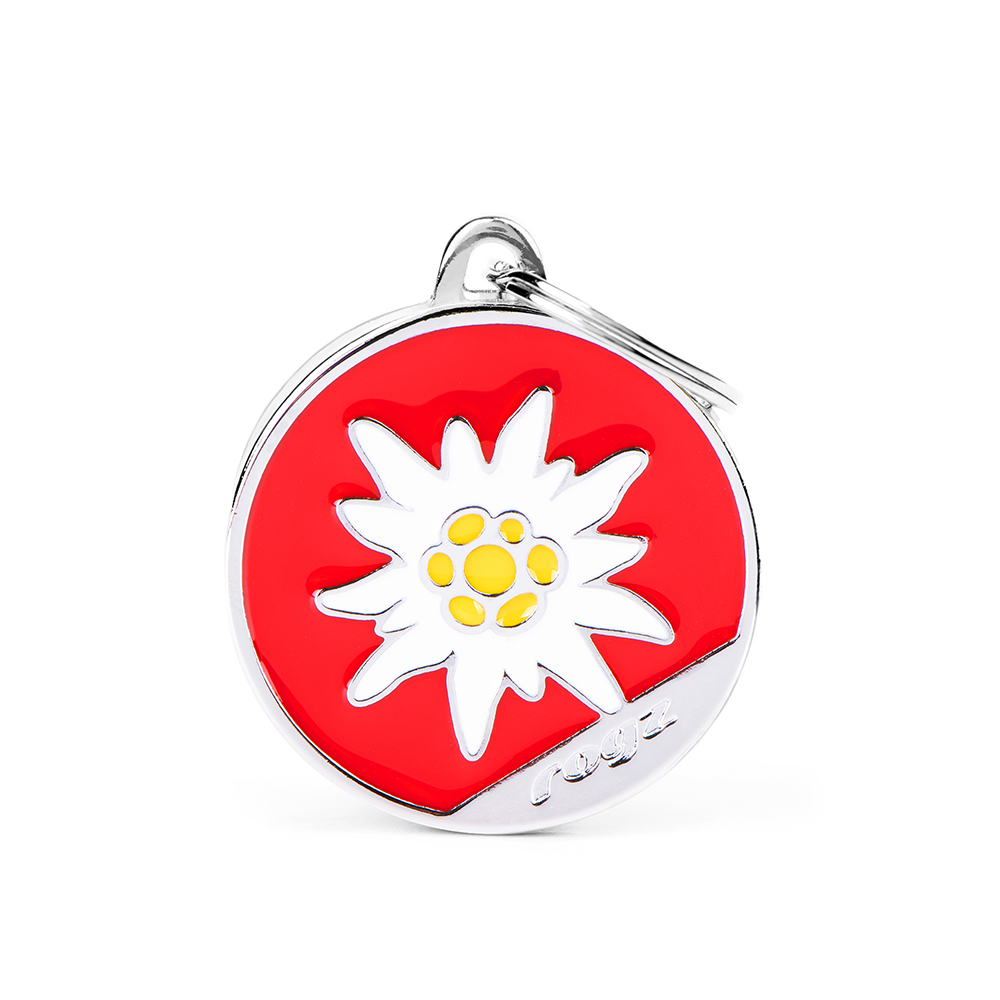 MyFamily Rogz Red Circle White Flower