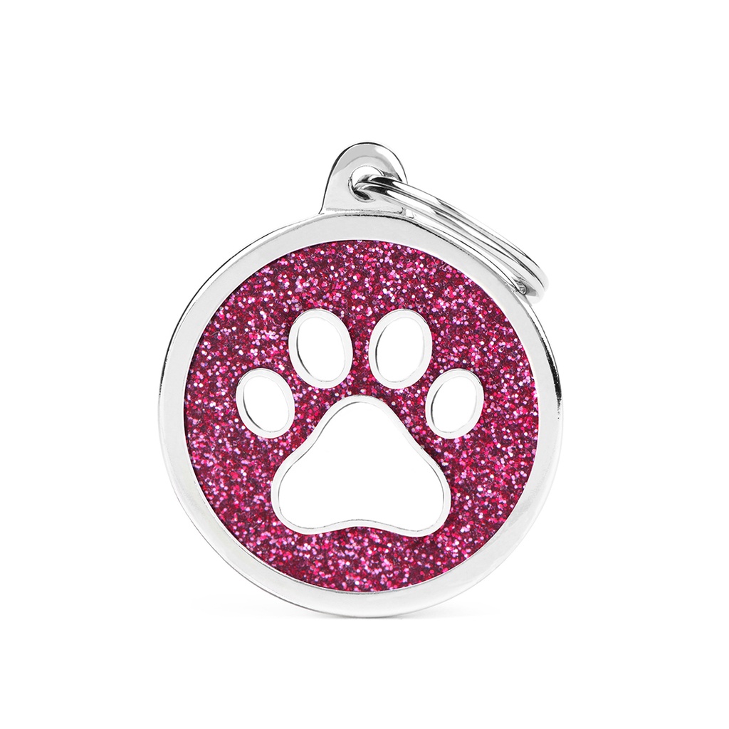 MyFamily Big Circle Pink Glitter White Paw