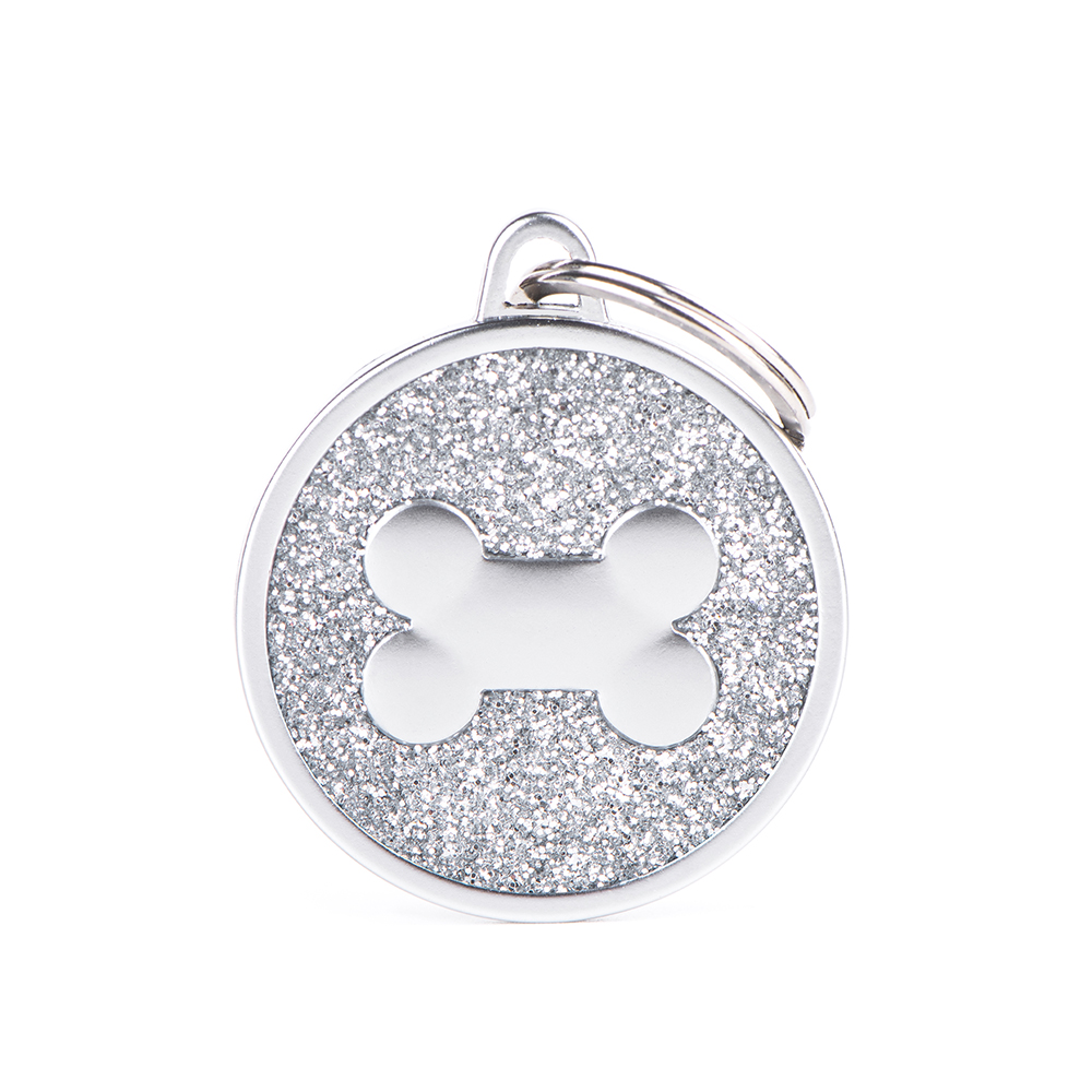 MyFamily Grey Glitter Circle Bone