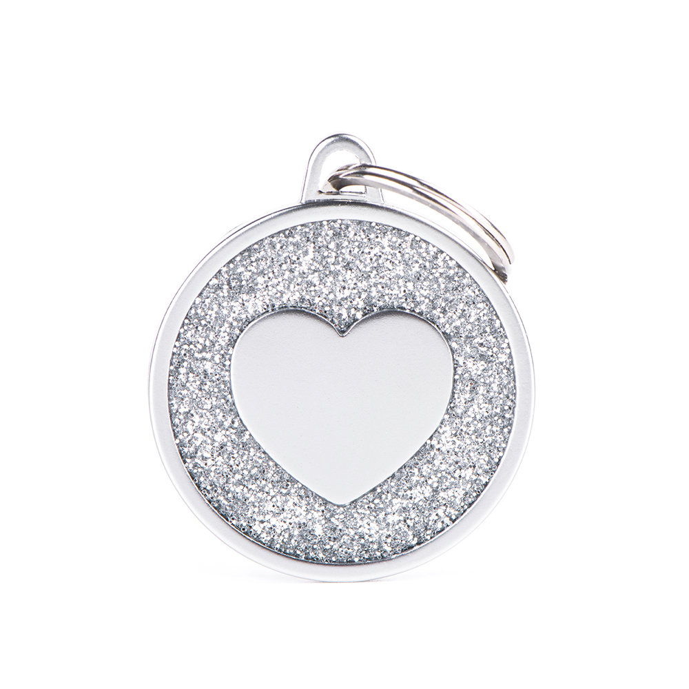 MyFamily Grey Glitter Cricle Heart