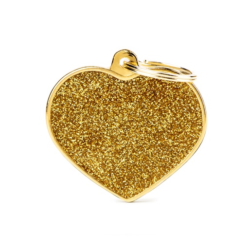 [MF27374] MyFamily Big Heart Glitter Gold