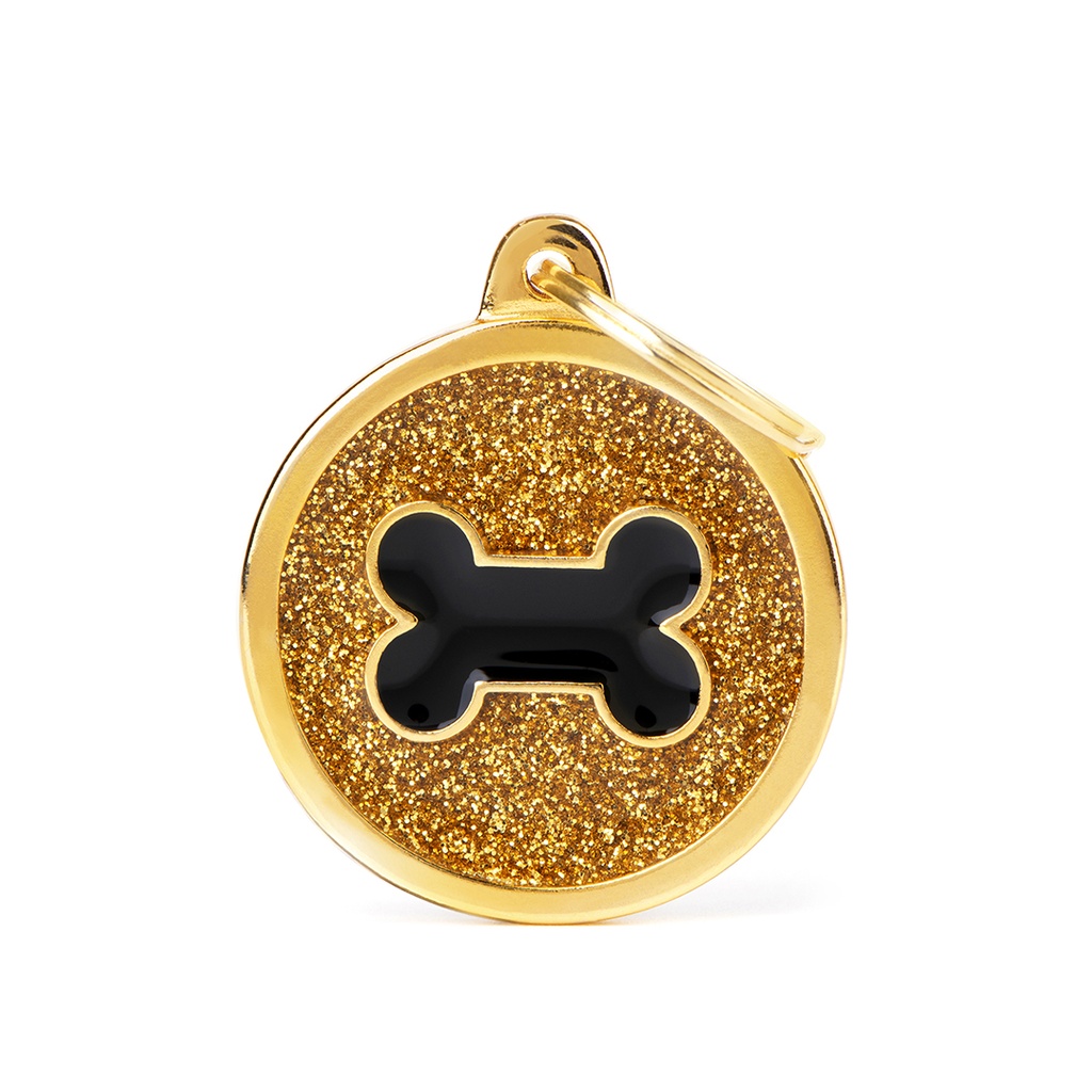 MyFamily Big Circle Gold Glitter Black Bone