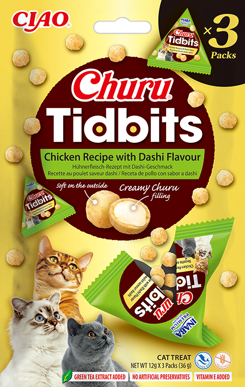 Inaba Churu Tidbits Chicken Dashi Flavour (6 x 3 x 12 gr.)