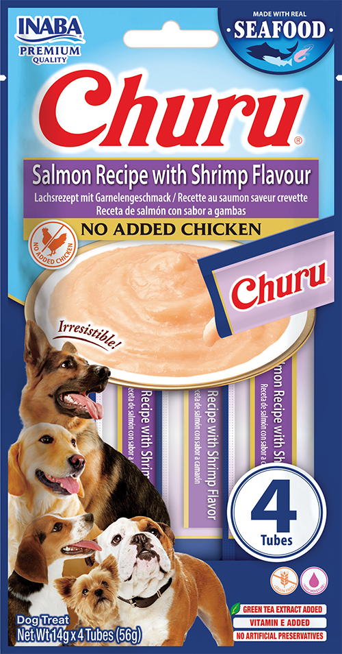 Inaba Dog Churu Salmon With Shrimp (12 x 4 x 14 gr.)